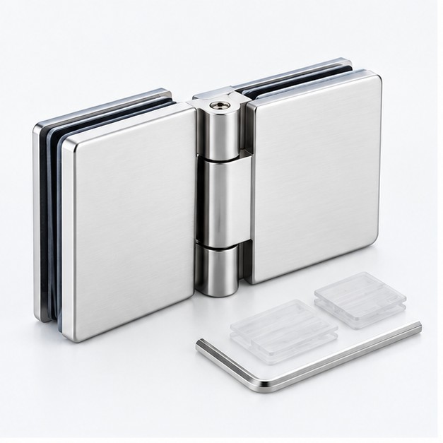 Clamp-On Glass Cabinet Door Hinge for 4–8 mm Glass